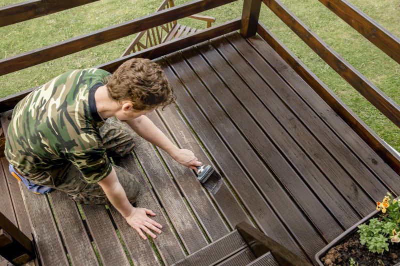 Deck cleaning and staining